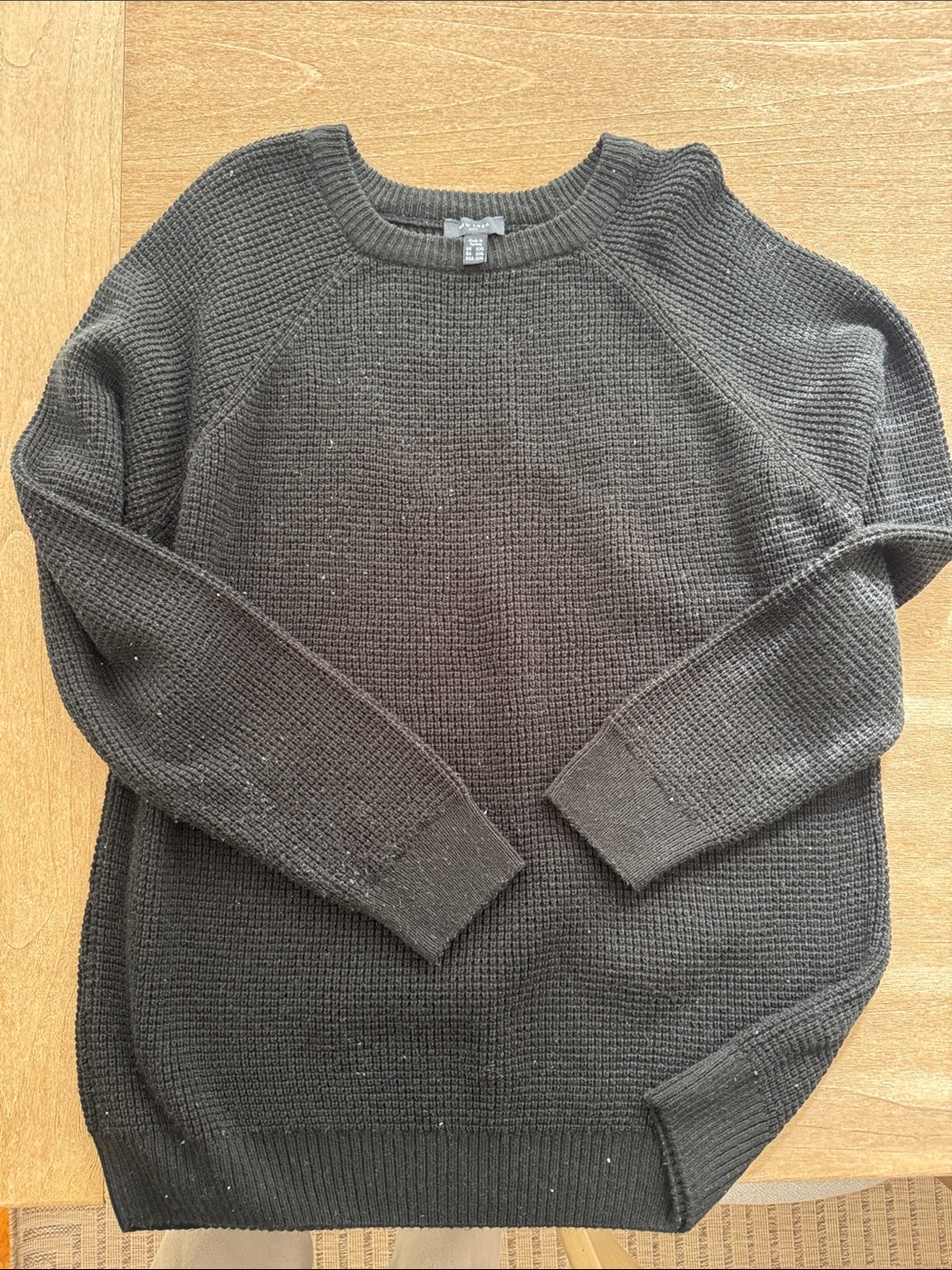 Men's Rib-Knit Crewneck Sweater in Dark Gray
